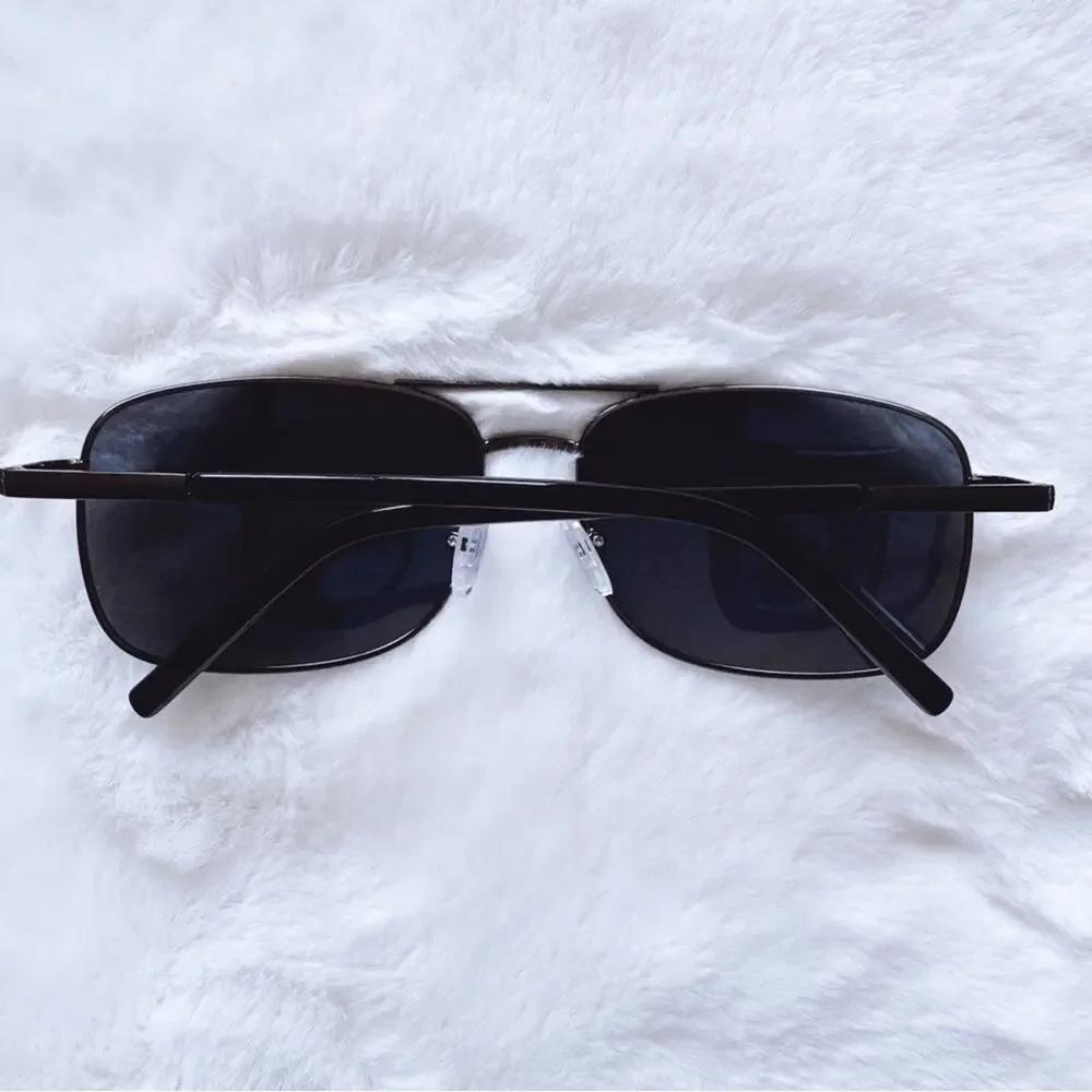 Troy Black w/ Black Rims Rectangular Polarized Sunglasses